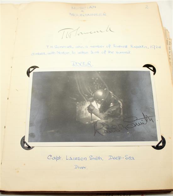 An autograph album, inc Agatha Christie, Churchill, etc.